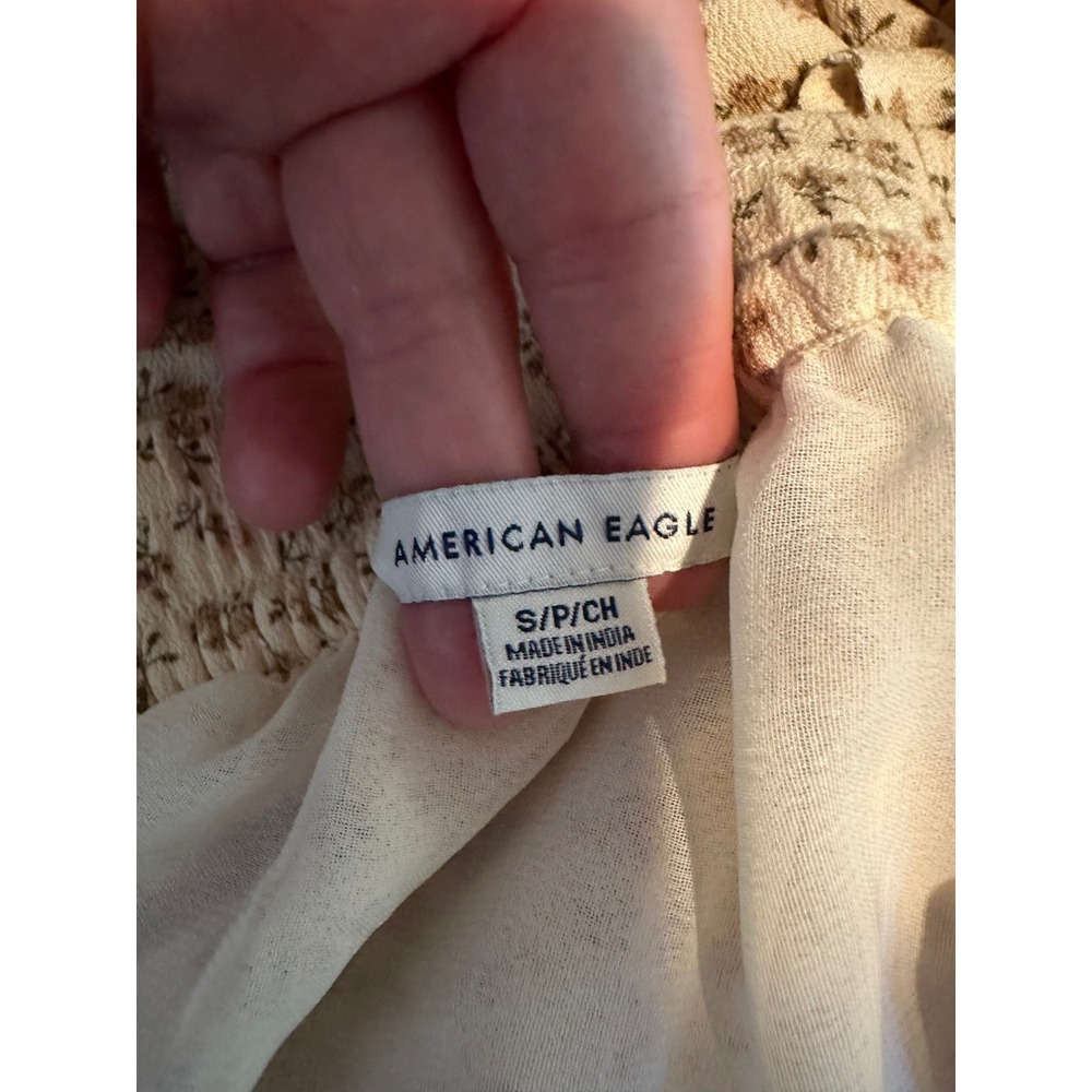 American Eagle Mini Skirt Womens Small Cream Floral Tiered‎ Ruffle Boho Skirt - Picture 3 of 7